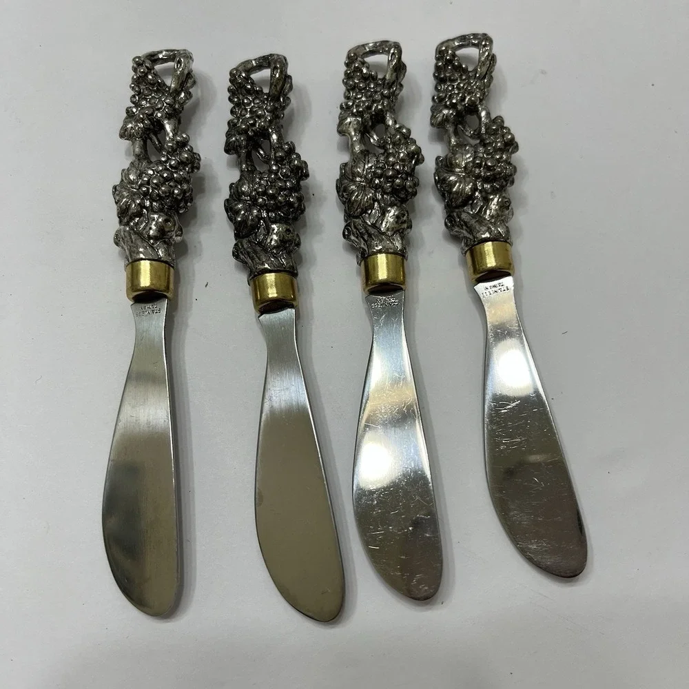 Vintage Arthur Court Spreaders Stainless Steel Grapes & Vine Pattern 5